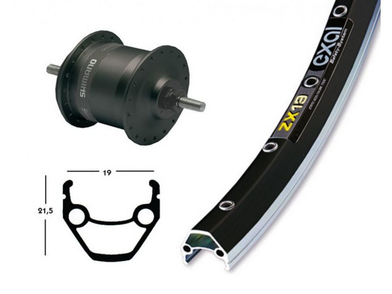 Bike-Parts Vorderrad 26X1.75 Nabendynamo 3N31 Starr 36L Exal ZX 19