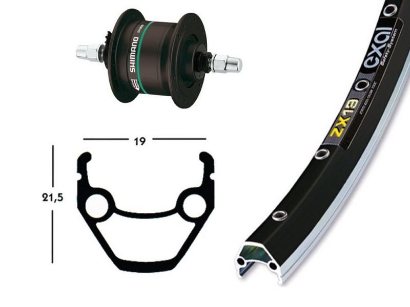 Bike-Parts Vorderrad 26x1.75 Nabendynamo DH3N31 Starr 36L Exal ZX 19
