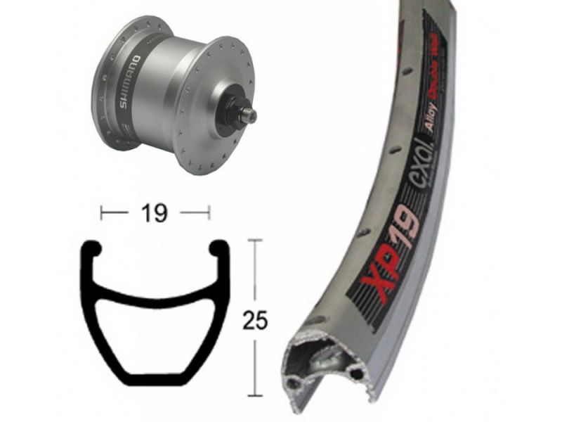 Bike-Parts Vorderrad 28x1.75 Nabendynamo DH3N31 SSP 36L Exal XP-19