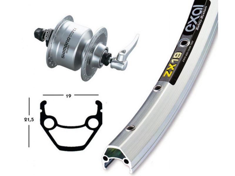 Bike-Parts Vorderrad 28x1.75 Nabendynamo DH3N72 SSP 36L Exal ZX 19