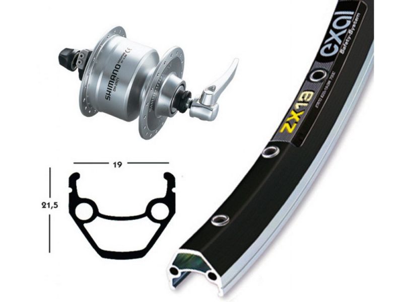 Bike-Parts Vorderrad 28x1.75 Nabendynamo DH3N72 SSP 36L Exal ZX 19