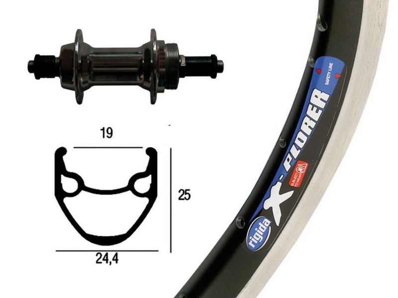 Bike-Parts Hinterrad 26x1.75 Schr.ZKR6/7 für sz.36L Rigida X-Plorer