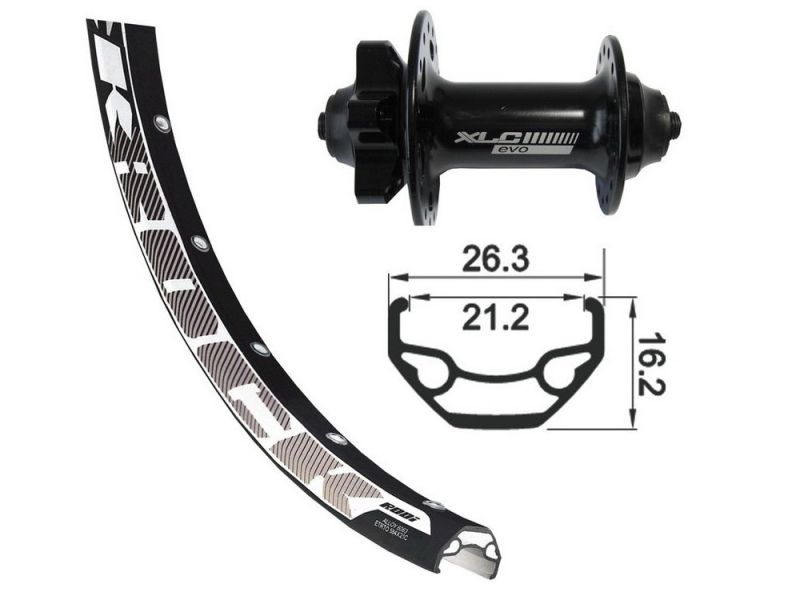 Bike-Parts Vorderrad 26x1.9 XLC 6-Loch SSP 32L Rodi Rock DISK