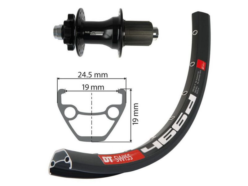 Bike-Parts Hinterrad 27.5 XLC 6-Loch Ta 12 32L DT iss D466 DISK