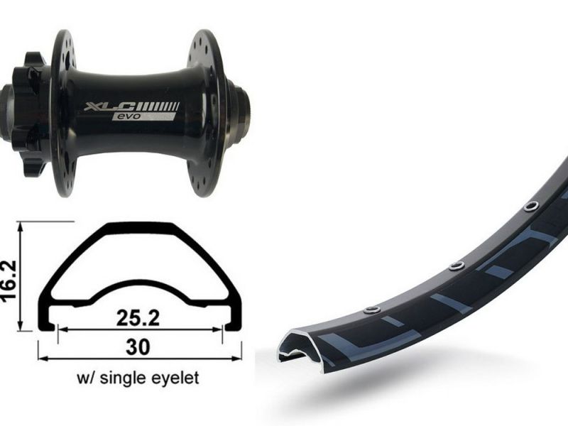 Bike-Parts Vorderrad 29" XLC 6-Loch TA 15 32L Rodi Ready 25 DISK