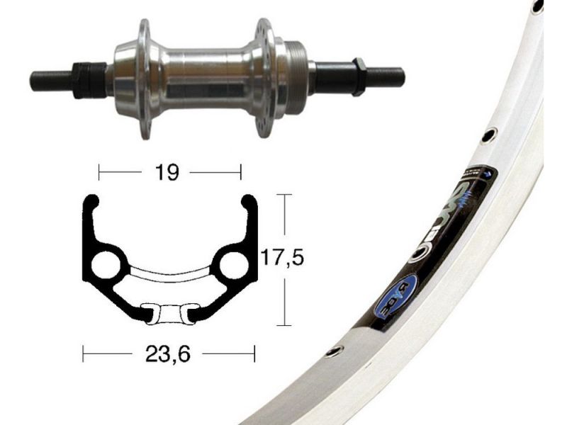 Bike-Parts Hinterrad 28x1.75 Schr.ZKR 6/7 für 36L Rigida Zac 19