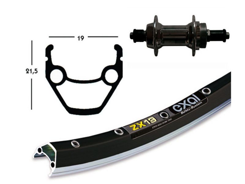 Bike-Parts Hinterrad 26x1.75 6/7 für Starr QR. 36L Exal ZX 19