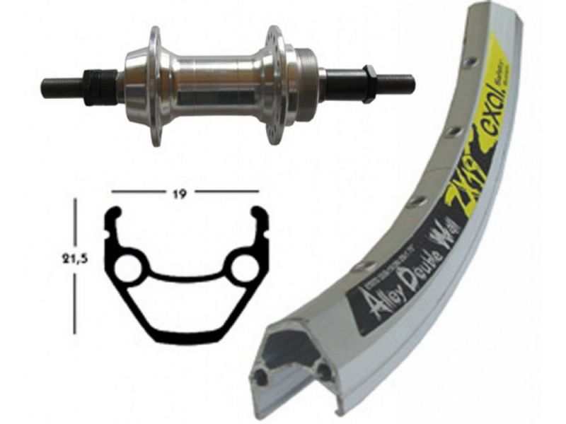 Bike-Parts Hinterrad 26x1.75 Alunabe Starr 36L Exal ZX 19