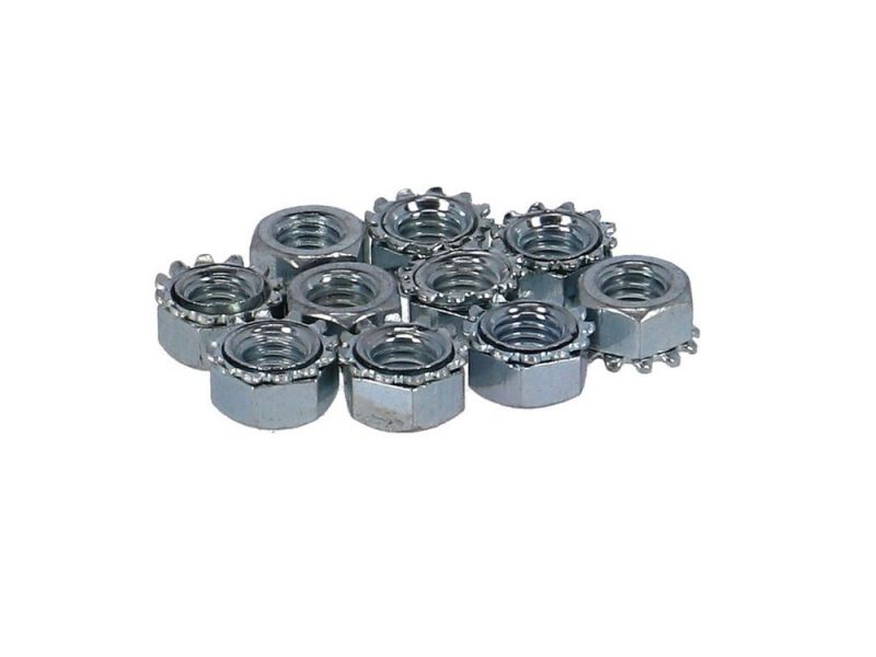 Fix Nippel M5 mit integrierter Zahnscheibe Mutter (10 Stück | verzinkt)