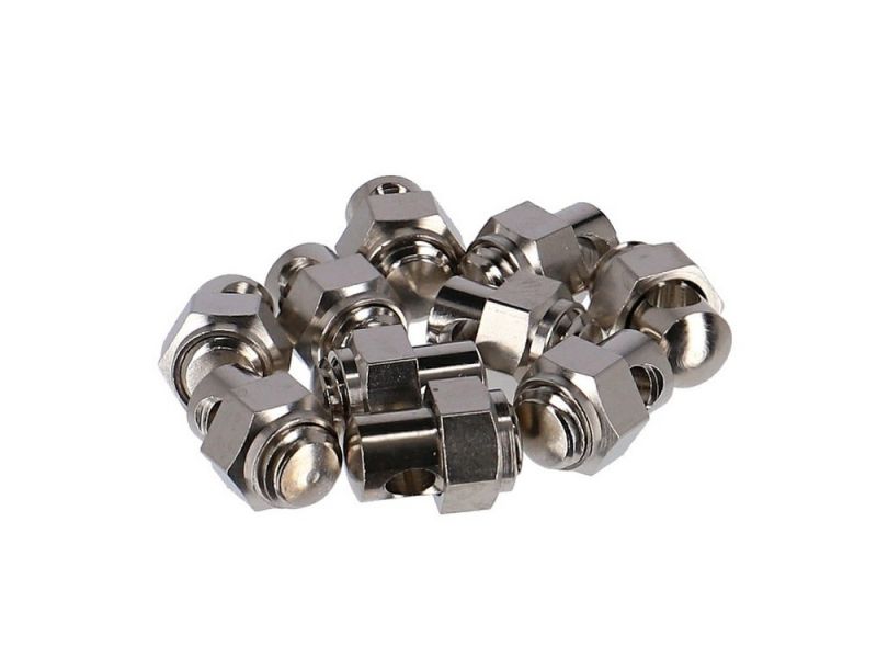 Fix Nippel M6x12 für PVC-Schutzblech Strebenbolzen (10 Stück | Messing | vernickelt | 3.5mm Bohrung)