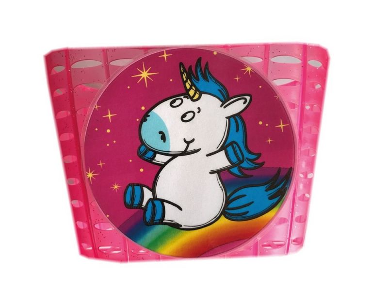 Bike Fashion Einhorn Lenkerkorb (Kunststoff | Motiv pink | 195 x 105 x 150mm)