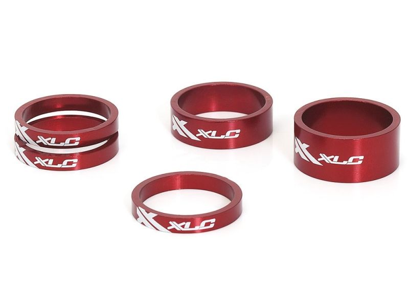 XLC AS-A02 A-Head spacer ring set (3x5 | 1x10 | 1x15mm | 1 1/8" | red)