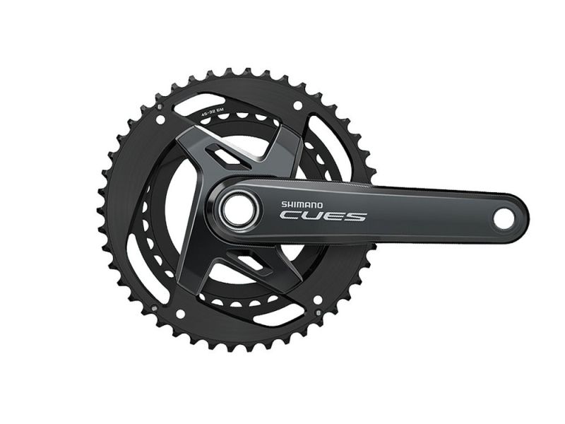 Shimano Cues FC-U8000-2 Kettenradgarnitur (46/32 Zähne | 170mm | Hollowtech II | 11-fach | 2-teilig | schwarz)