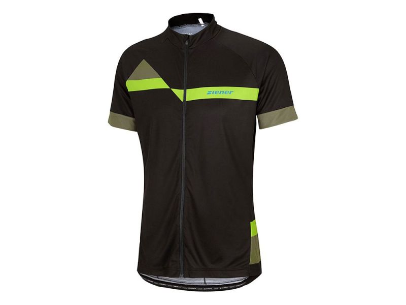 Ziener Cardo Full Zip cycling jersey men (black / green)