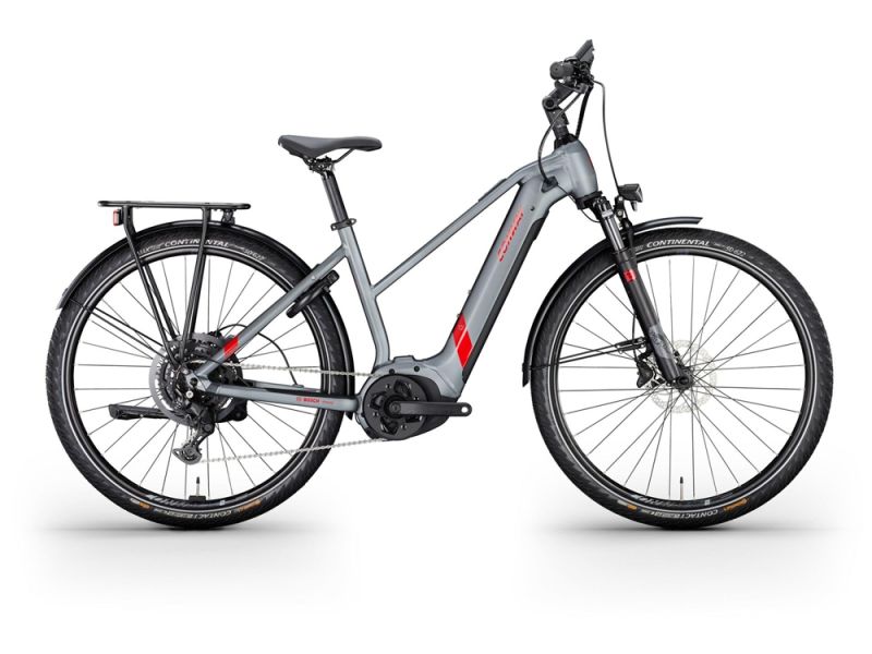 Conway Cairon T 2.0 625 SE Trapez Trekking E-Bike (28" | 625Wh | Bosch | shadowgrey metallic matt / red metallic)