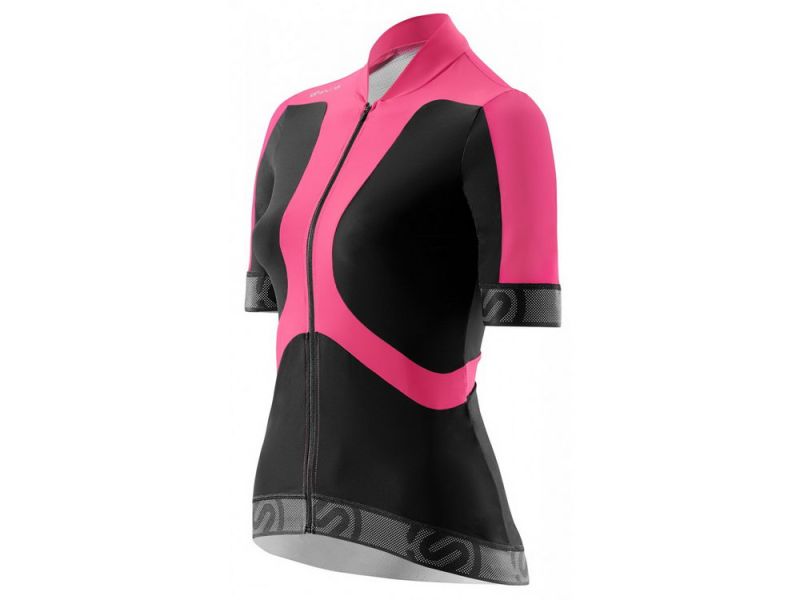 Skins Cycle short sleeve cycling jersey women (black / pink)