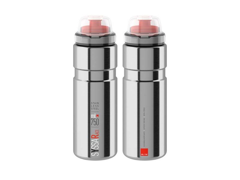 Elite Syssa Race Trinkflasche (750ml | silber glanz | Edelstahl)