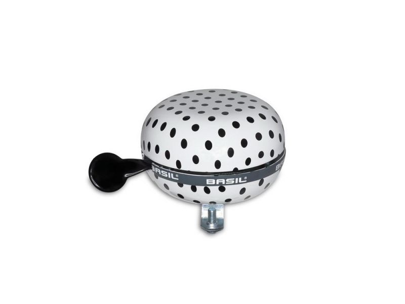 Basil Big Bell PolkaDot bicycle bell (black / multicoloured)