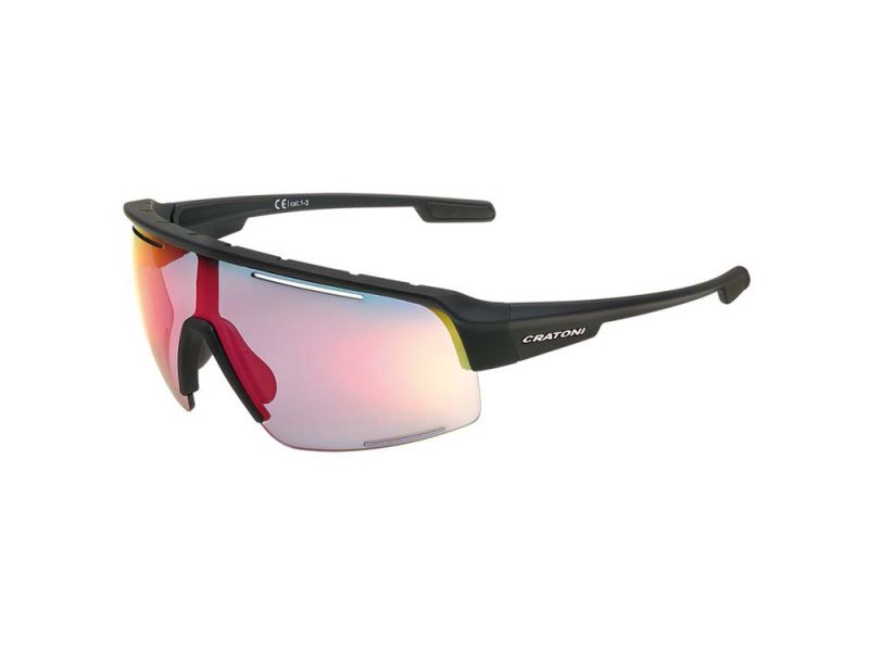 Cratoni C-Matic NXT Sonnenbrille (schwarz | Gläser rot verspiegelt)