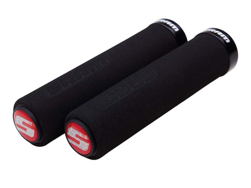 Sram Locking Fahrradgriffe (schwarz | 129mm | mit Klemme schwarz | inkl. Endstopfen)