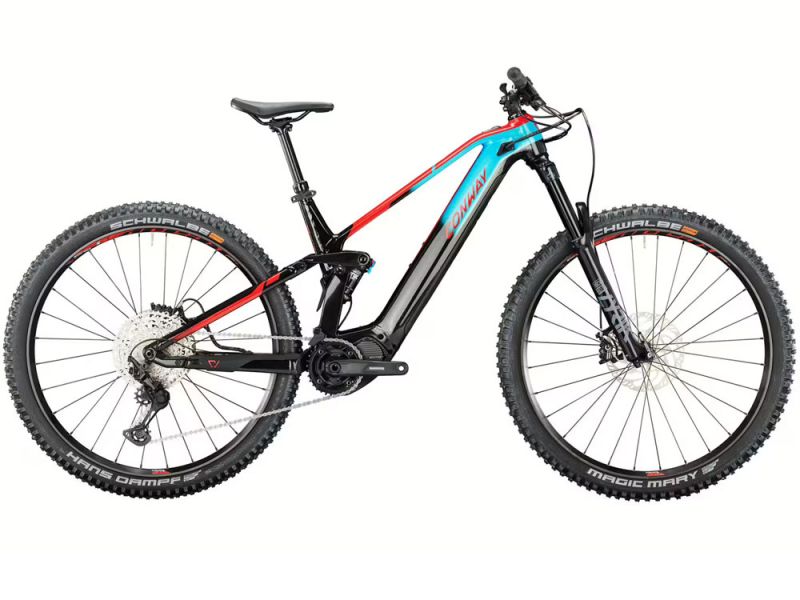Conway eWME 4.9 | E-MTB Fully | 29" | 720Wh | Shimano EP800 | turquoise fade / red