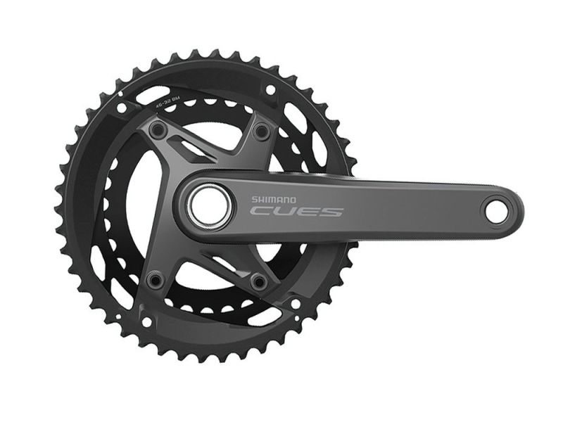 Shimano Cues FC-U6010-2 Kettenradgarnitur (46/32 Zähne | 170mm | Hollowtech II | 11-fach | 2-teilig | schwarz)