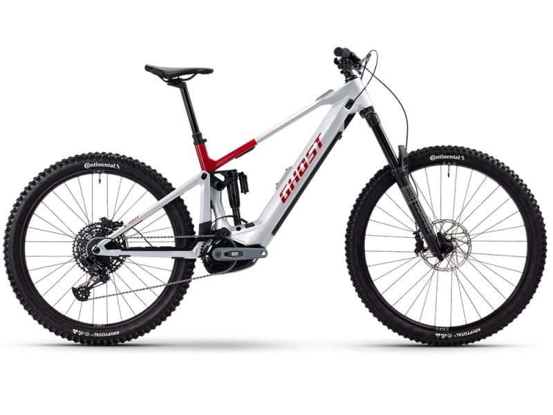 Ghost E-Riot CF Advanced Fully MTB E-Bike (29 / 27,5" | 800Wh | hellgrau / rot)-47.5cm