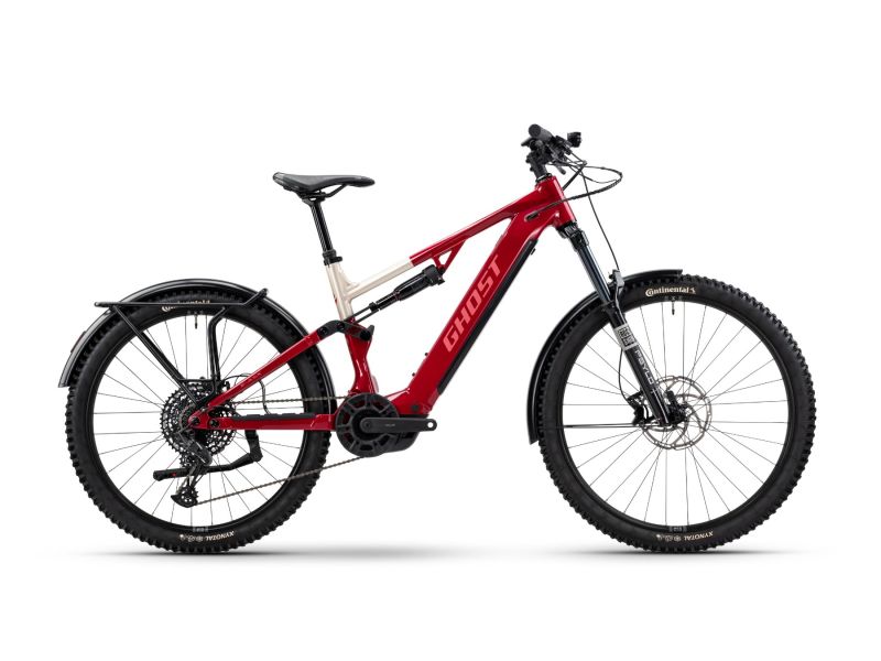 Ghost E-ASX Essential EQ High | E-MTB Fully | 29/27.5" | 600Wh Bosch CX | rebel red / coffee pebble-45.5cm