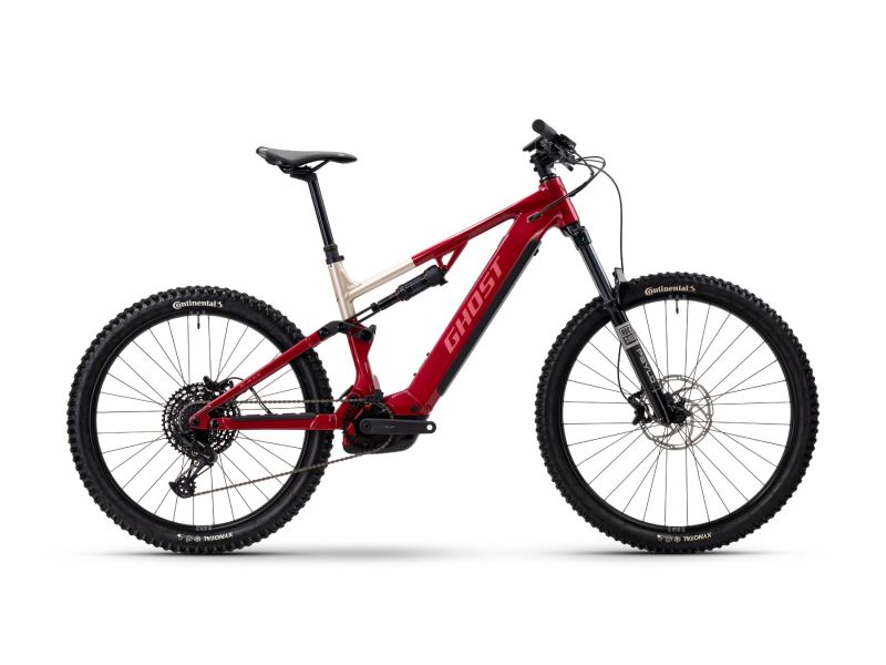 Ghost E-ASX Essential High | E-MTB Fully | 29/27.5" | 600Wh Bosch CX | rebel red / coffee pebble-45.5cm