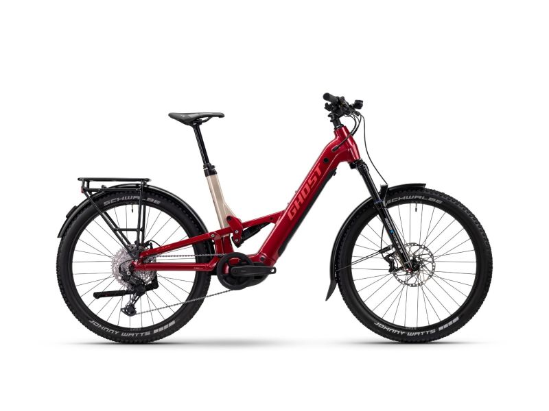 Ghost E-ASX Essential EQ Low | Fully Mountainbike | 27.5" | 600Wh Bosch CX | rebel red / coffee pebble-45cm
