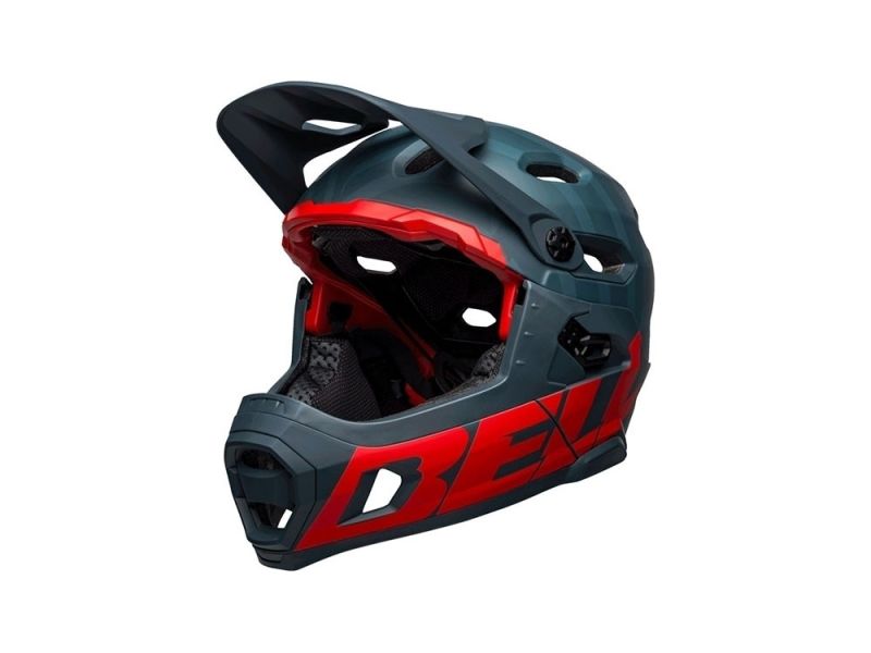 Bell Super DH Spherical bicycle helmet (prime matt dark red / blue)