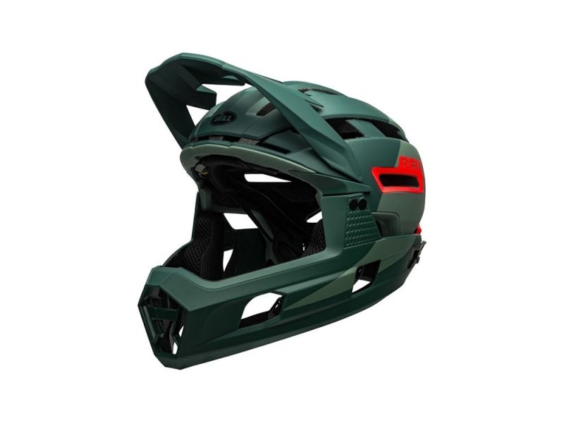 Bell Super Air R Spherical bicycle helmet (matt / gloss infrared / green)