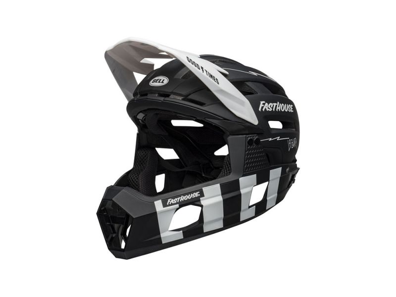 Bell Super Air R Spherical bicycle helmet (matt black / white fasthouse)