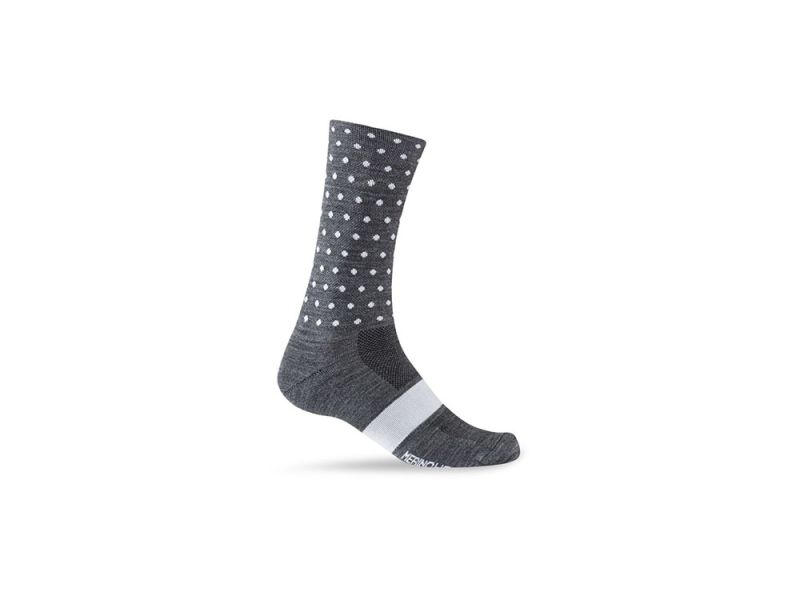 Giro Merino Seasonal Wool winter socks (charcoal black / white dots)