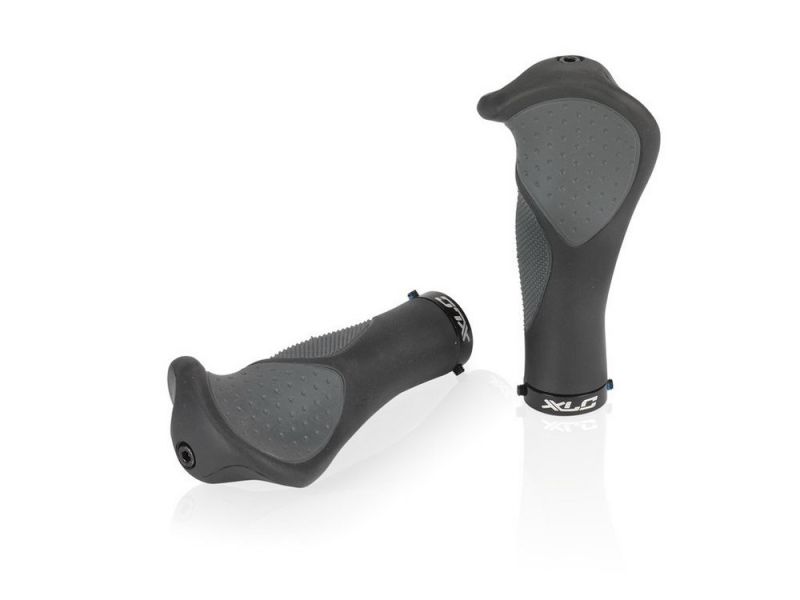 XLC GR-S22 Ergonomic bicycle grips (135mm | black / grey)