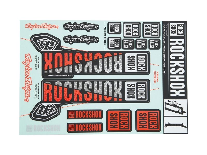 RockShox Decor Set LeeDesigns (silver / orange)