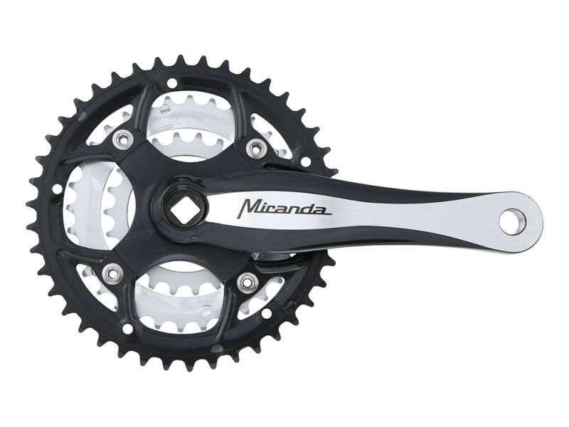Miranda Beta 3R Plus Crank Set 170mm 22 / 32 / 42 Teeth without chain guard (black / silver)