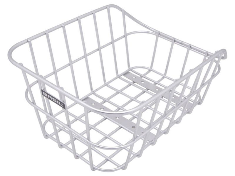 Basil Cento Aluminium Rear Wheel School Basket (silver)