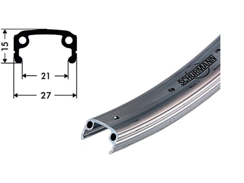 Schürmann Aluminum rim AS32 21-559 Si 36l (silver)