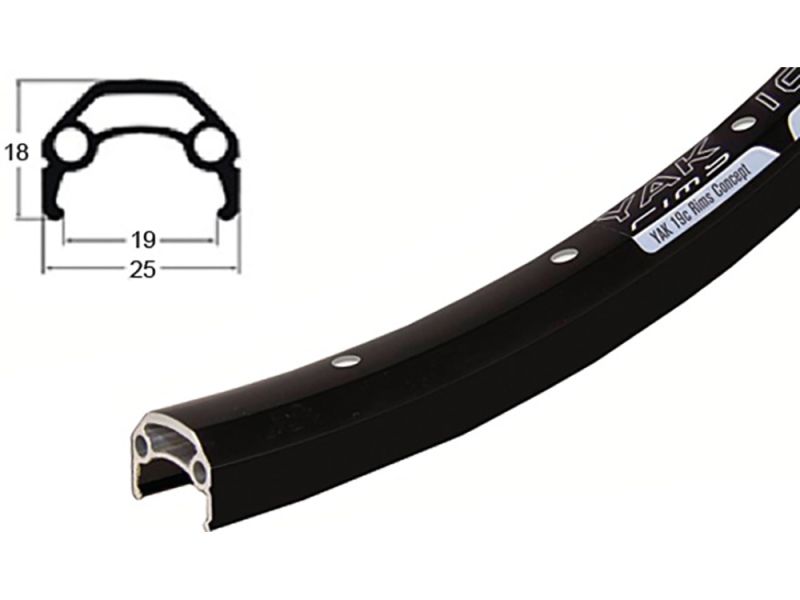 Schürmann Aluminum rim Yak-19 19-559 Sw 36l Disc (black)