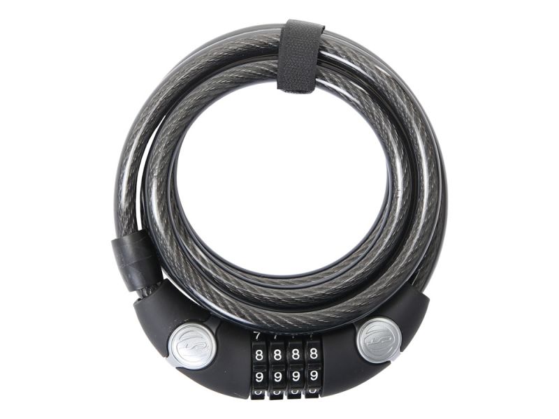 Contec Number spiral cable lock EcoLoc 185cm x 12mm (black / grey)