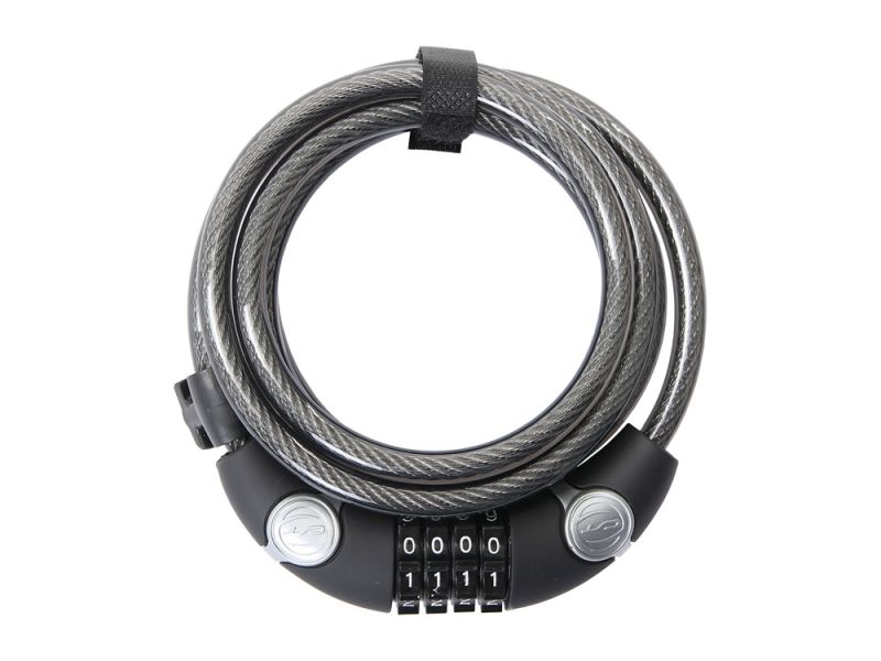 Contec Number spiral cable lock EcoLoc 185cm x 10mm (black / grey)