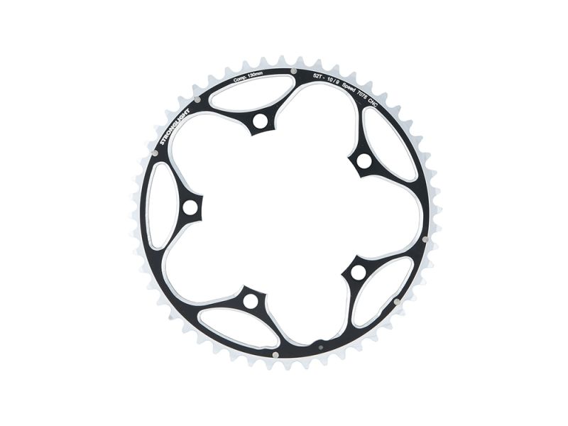 Stronglight Chainring Zircal 7075 T6 130mm Lhkr. 52z. (black / silver)