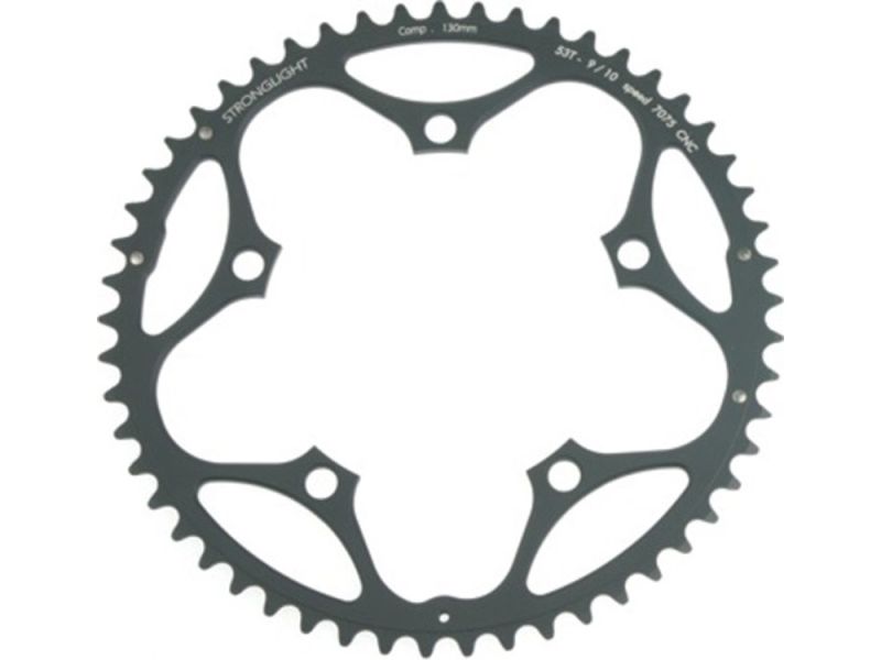 Stronglight Chainring Zircal 7075 T6 130mm Lhkr. 53z. (black / silver)