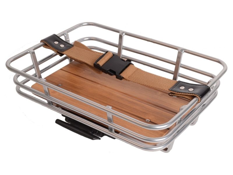 AtranVelo Epic Retro AVS Front Wheel Basket (silver / brown)