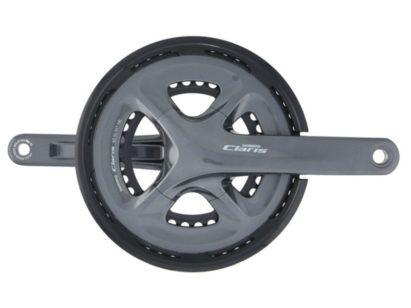 Shimano Claris crankset (50/34 teeth | 175mm | with chainguard | black / grey)