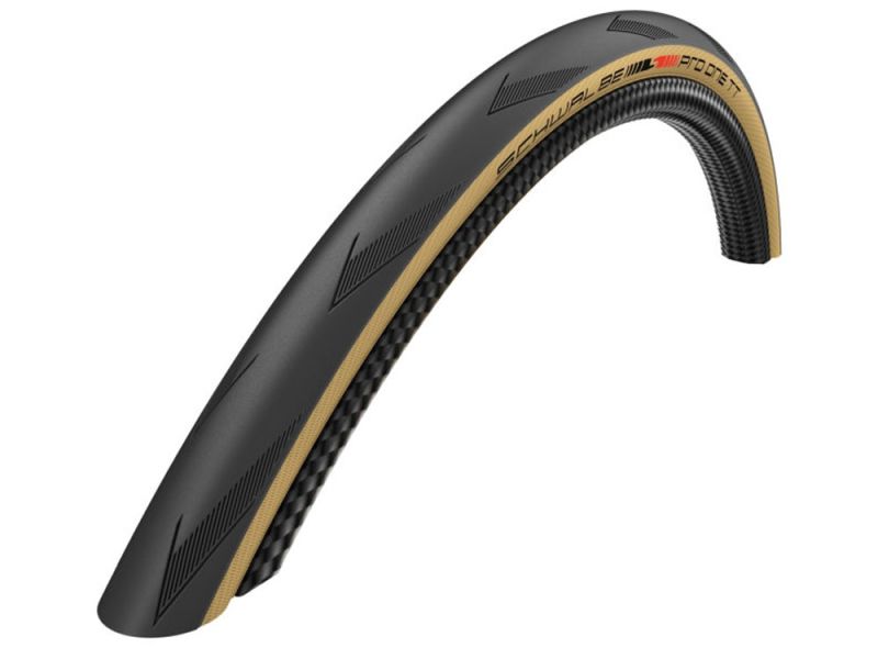 Schwalbe Pro One TT Evolution Line bicycle tyre (25-622 | B / CL ADD | folding | black / beige)