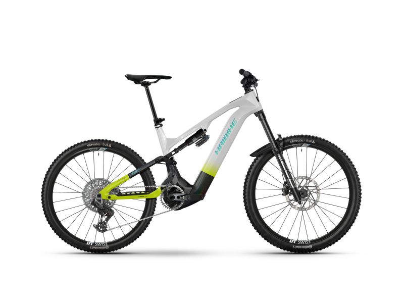 Haibike Hybe CF 11 High | E-MTB Fully | 29/27.5" | 800Wh Bosch CX-R | sparkling white / splatter black / radiant green-46cm