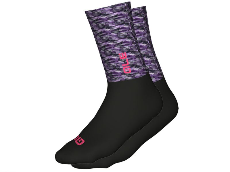 Alé Merino Logo cycling socks (black / purple)