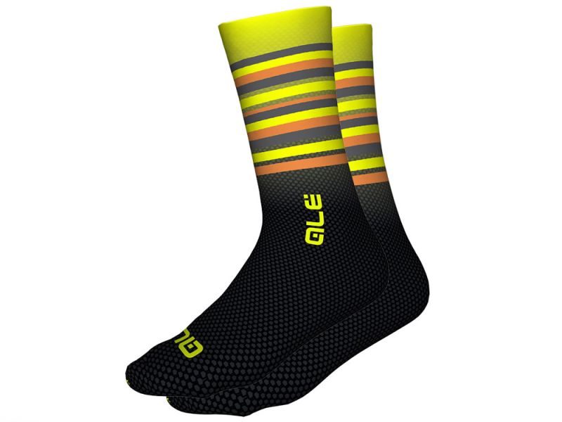 Alé Merino Logo cycling socks (black / yellow)